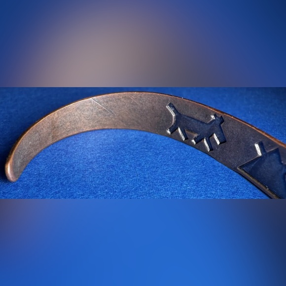 Bell Trading Post Copper Bracelet Southwestern Geometric Designs 1960s Original - Picture 3 of 8